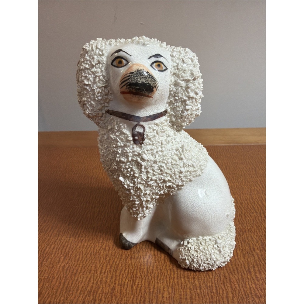 Staffordshire Dog Figurine England 5" Antique Confetti